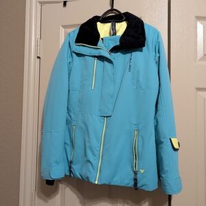 Obermeyer Turquoise and Yellow Ski Jacket